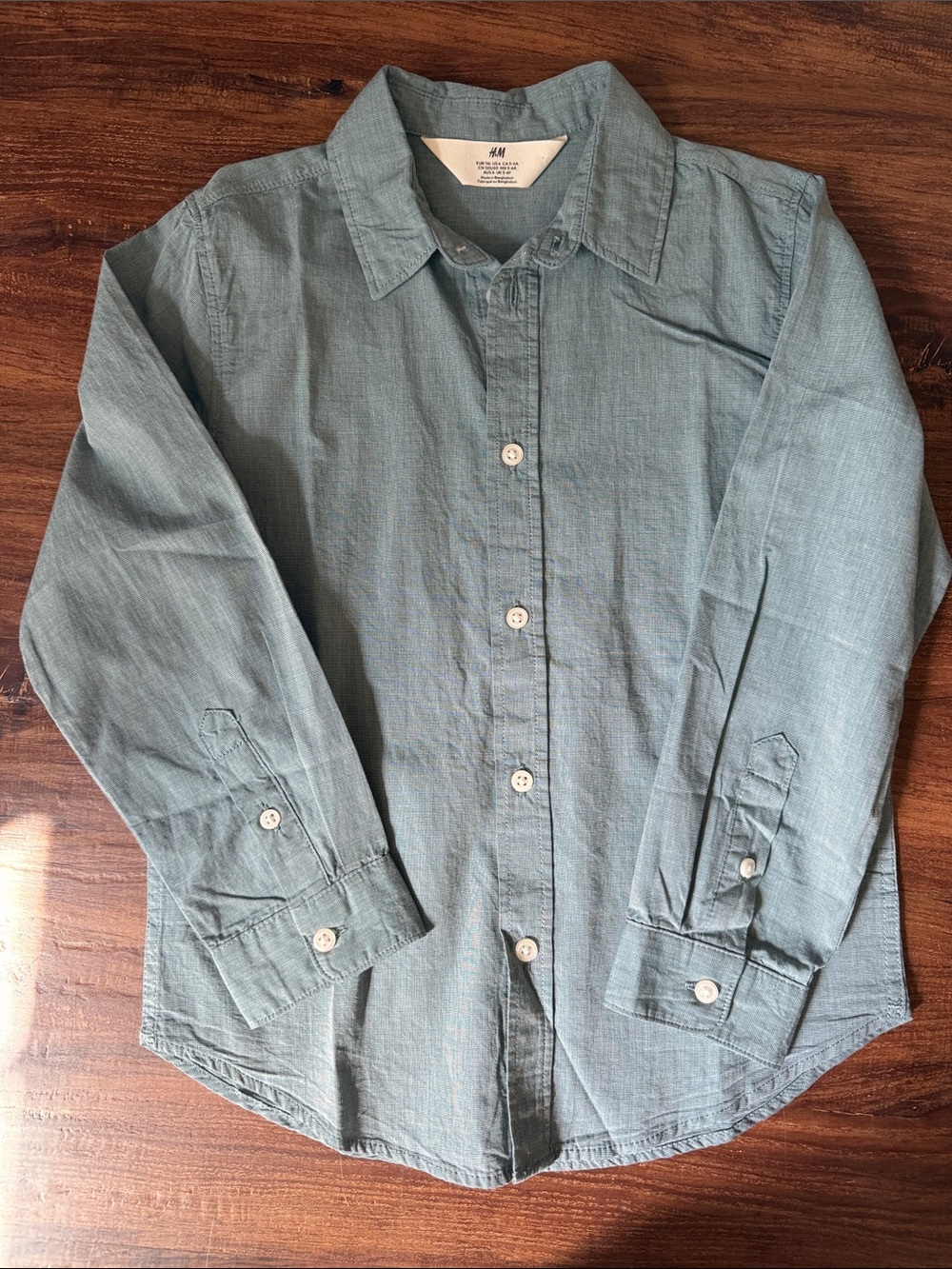H&M Men's Lightweight Button-Up Shirt - Sage Green